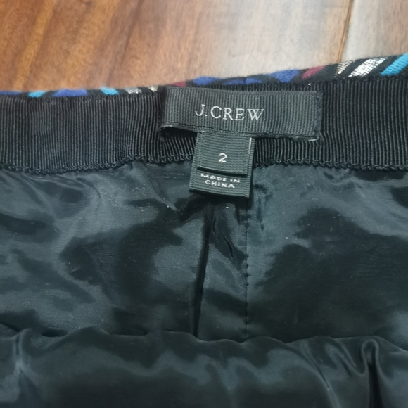 J. Crew Zip Windowpane Blue Jacquared Mini Skirt - Picture 8 of 8